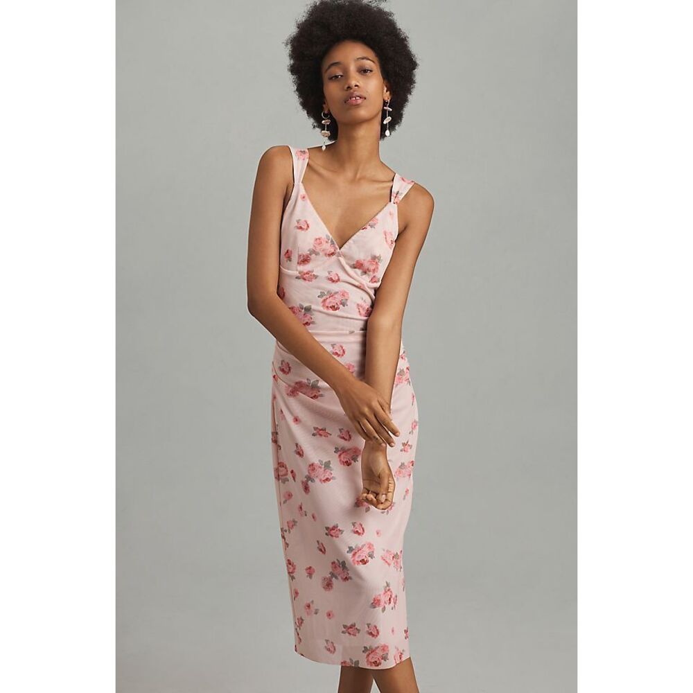 Mare Mare Sleeveless V-Neck Slim Floral Midi Dress XL NWT